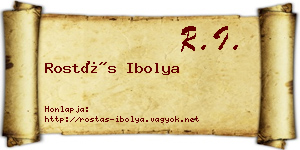 Rostás Ibolya névjegykártya