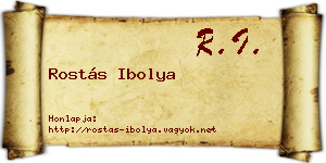 Rostás Ibolya névjegykártya